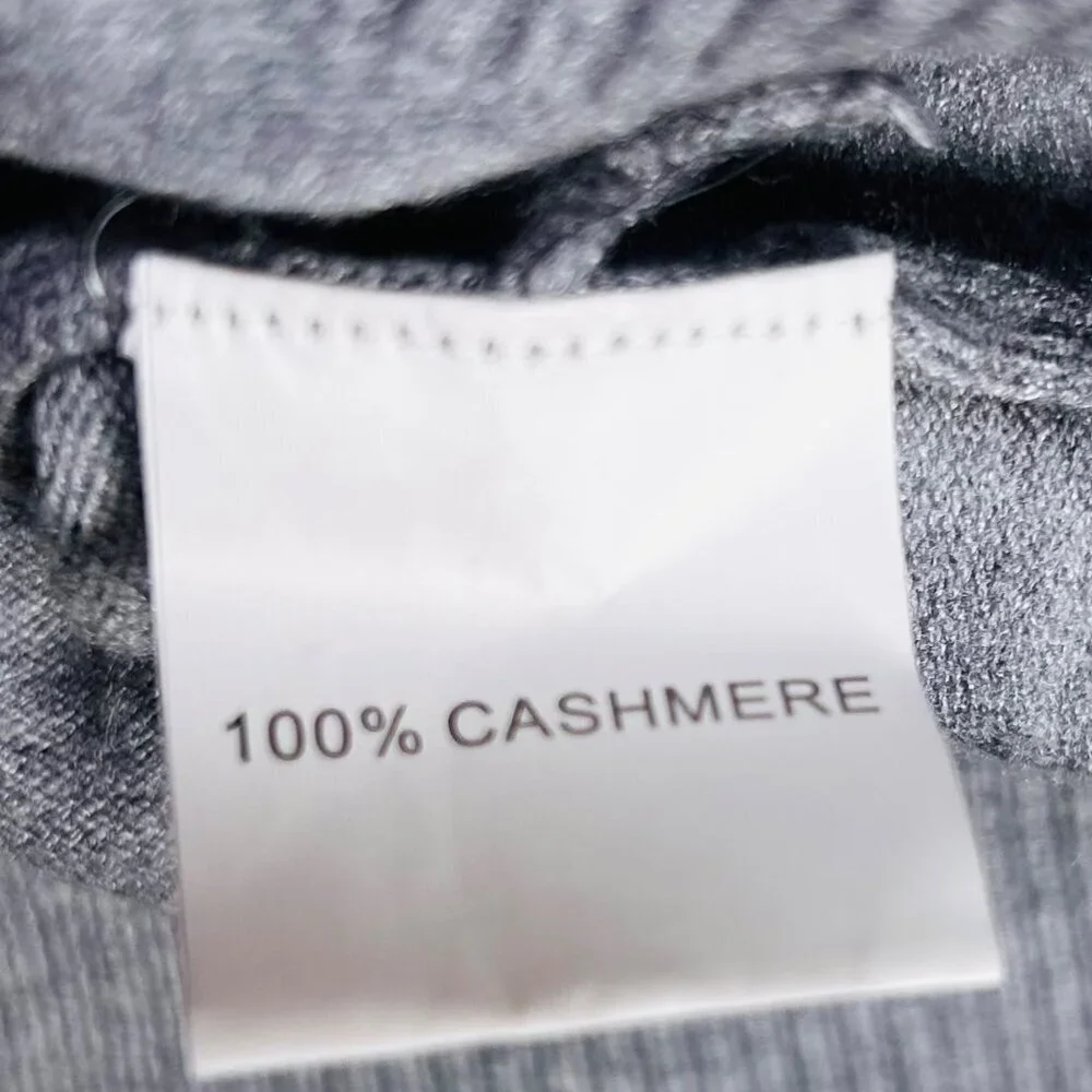 S. Christina Cashmere Sweater L/XL Youth Hoodie Teddy Bear Gray Cozy Cabincore